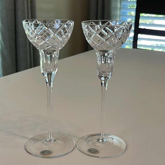 Two Regent Collection Candlestick Holders Full Lead Crystal Vintage Handmade - Picture 4 of 17